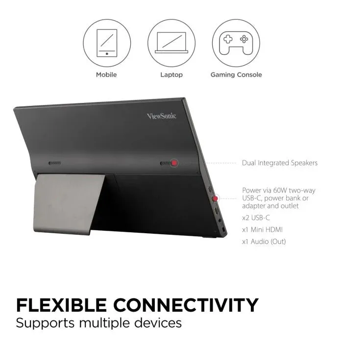 ViewSonic VA1655-3 16" FHD Lightweight Portable Monitor | IPS | 60W USB-C