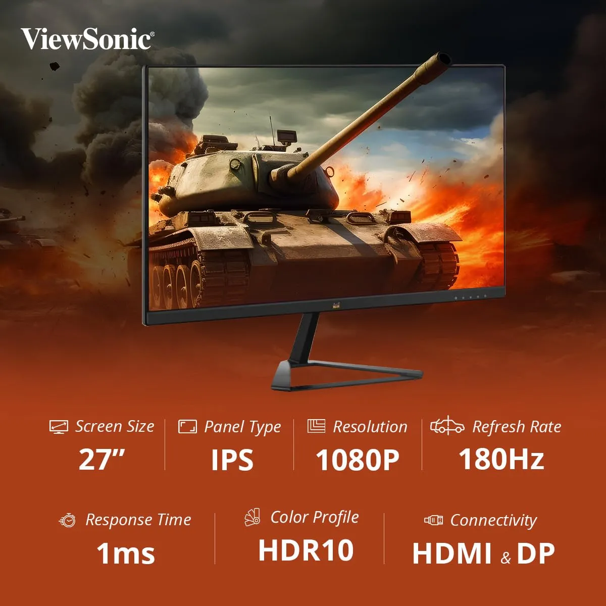 ViewSonic VX2479-HD-PRO (24") / VX2779-HD-PRO (27”) IPS Gaming Monitor | 180Hz | HDR10 | AMD FreeSync | 1ms