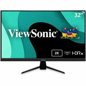 ViewSonic VX3267U-2K 32 Inch 1440p IPS Monitor with 65W USB C, HDR10 Content Support, Ultra-Thin Bezels, Eye Care, HDMI, and DP Input