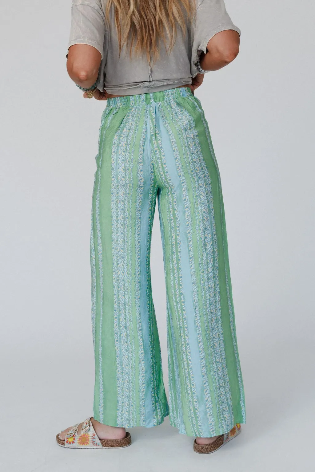 Walk The Line Wide Leg Pants - Green