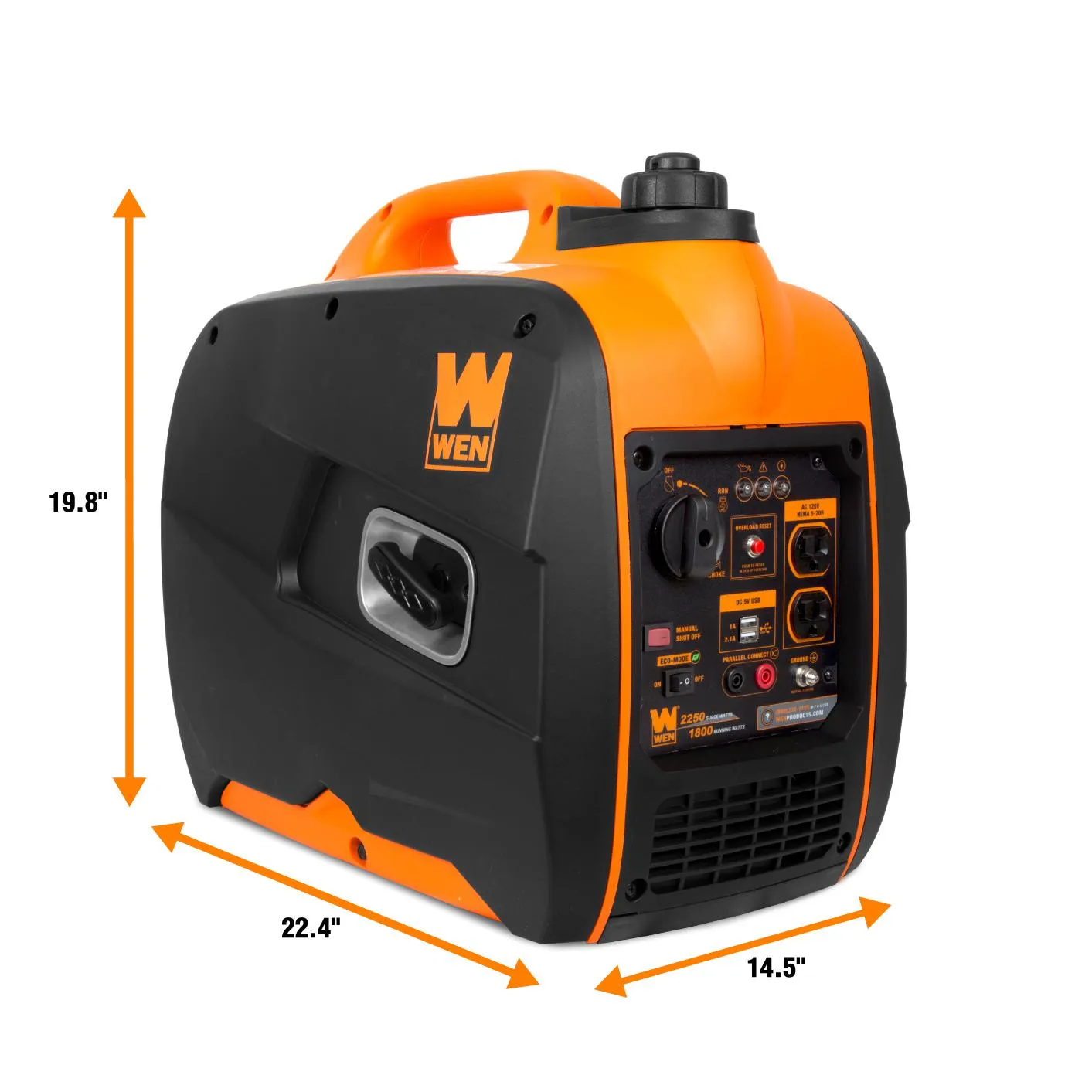 WEN 56225i Super Quiet 2250-Watt Portable Inverter Generator with Fuel Shut-Off