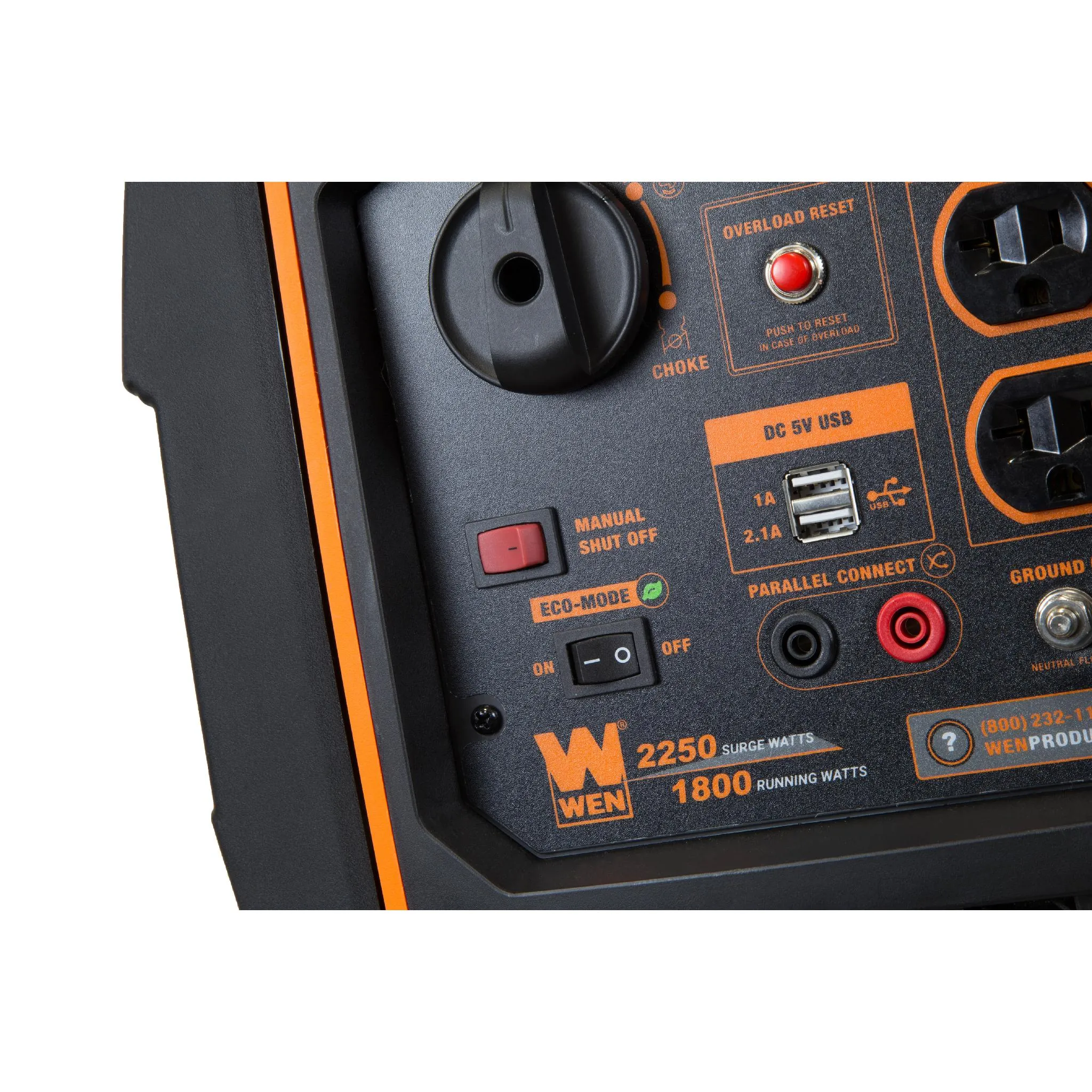 WEN 56225i Super Quiet 2250-Watt Portable Inverter Generator with Fuel Shut-Off