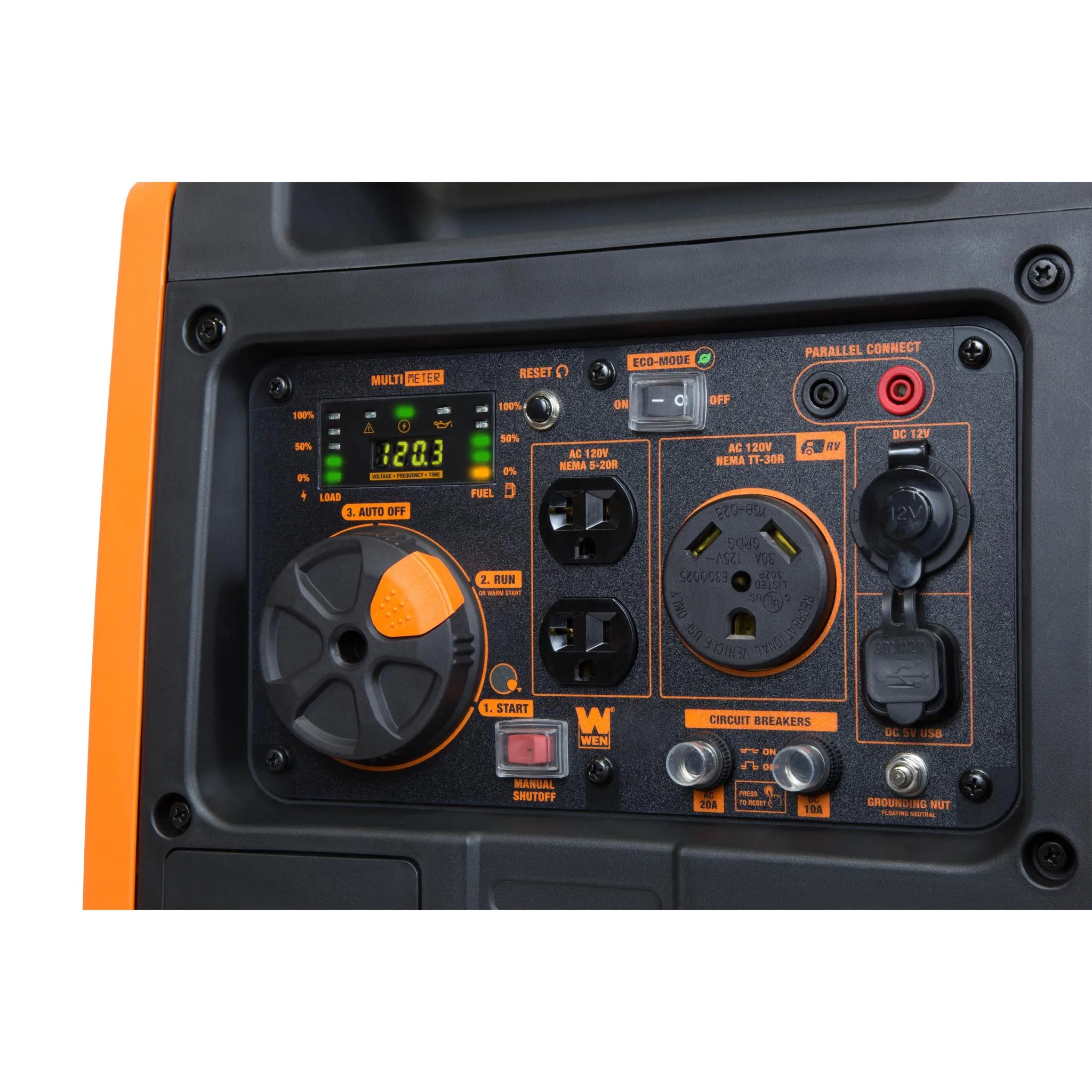 WEN 56455i Super Quiet 4500-Watt RV-Ready Portable Inverter Generator with Fuel Shut-Off and Electric Start