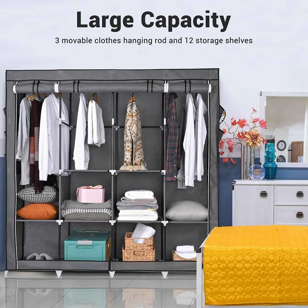 Yescom 70" Portable Wardrobe Storage Clothes Closet Organizer